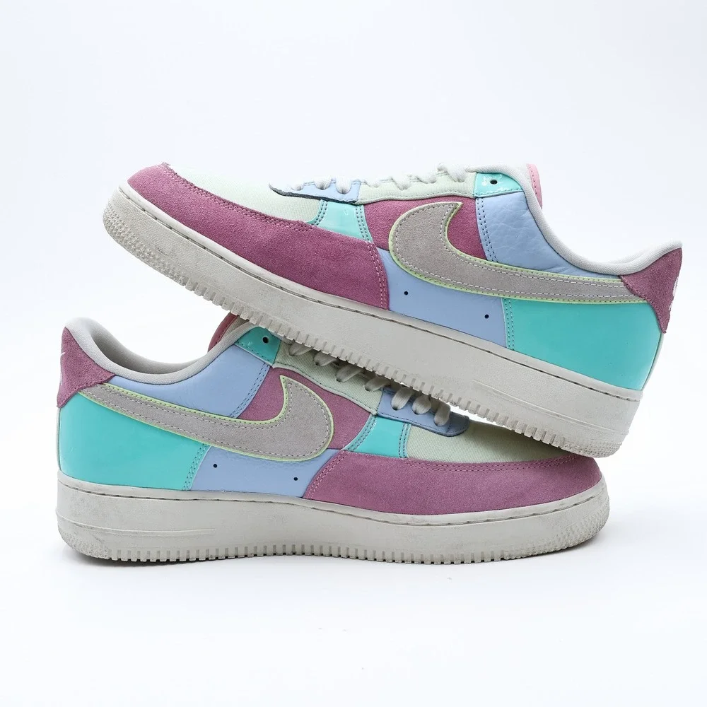 NIKE Men's US 11 Easter Spring Patchwork Air Force 1 07 QS Low Sneakers
